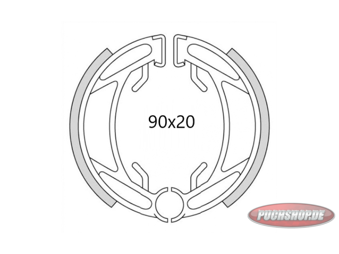 Remsegment Puch modellen met halve naven (90x20mm)